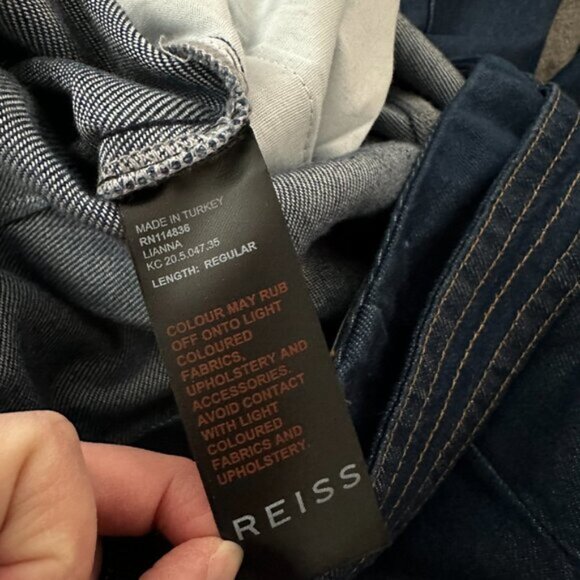 Reiss Super Wide Leg Trouser Jeans Women's US size 10 Belted High Rise - Picture 9 of 11